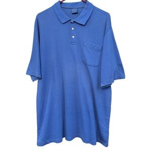 Pendleton XL Blue Cotton Polo Shirt Made in USA Pocket